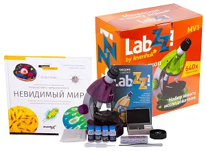 Набор Levenhuk LabZZ MV1: микроскоп и книга, изображение 1