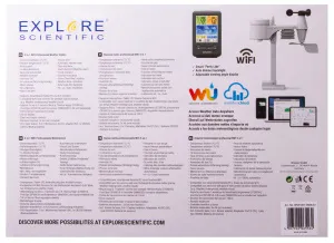 Метеостанция Explore Scientific «5 в 1» Wi-Fi с цветным дисплеем, черная, изображение 6