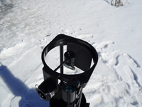 Вид на узел вторичного зеркала, выдвинутого из трубы